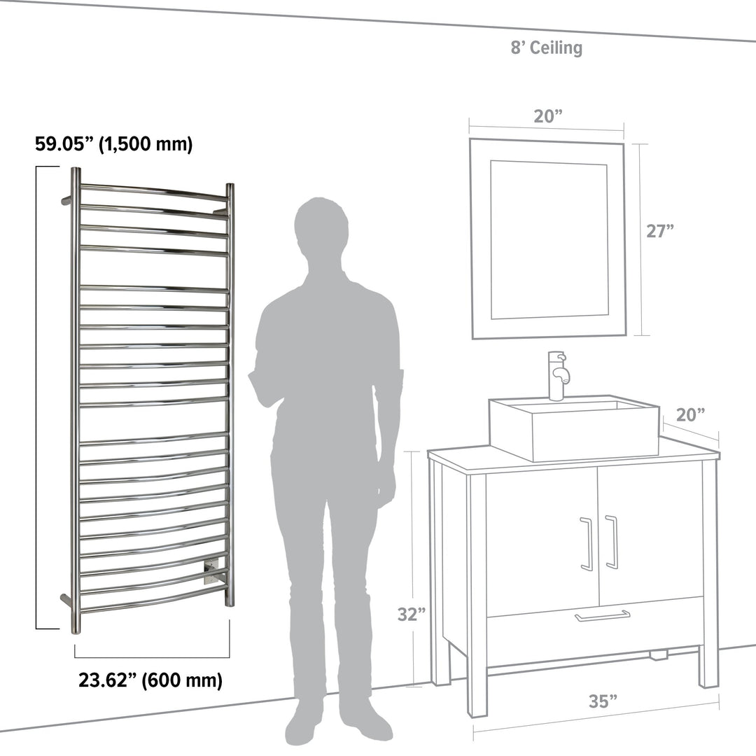 WarmlyYours Vida Hardwired Towel Warmer - 23.6"w x 59"h only towel warmers