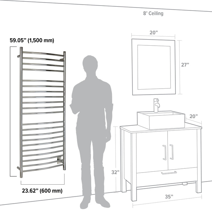 WarmlyYours Vida Hardwired Towel Warmer - 23.6"w x 59"h only towel warmers