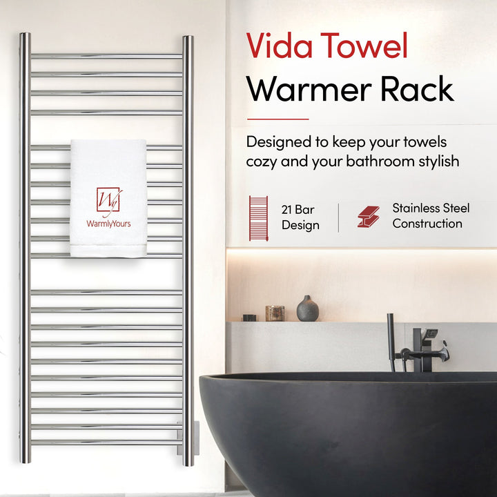 WarmlyYours Vida Hardwired Towel Warmer - 23.6"w x 59"h only towel warmers