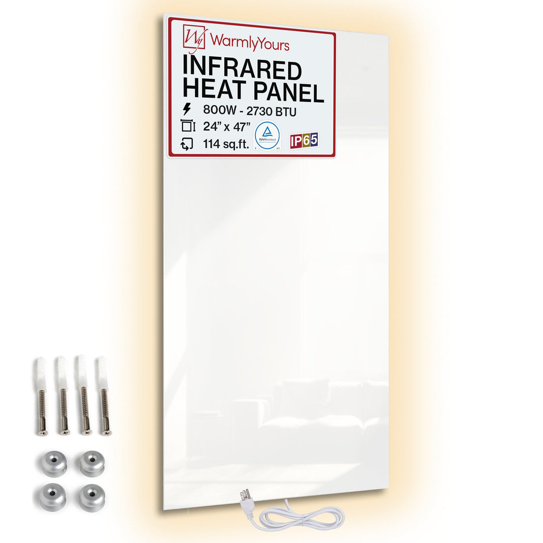 Warmlyyours IP-EM-GLS-BLK-0800 Ember Heating Panel 47" x 24" - only towel warmers