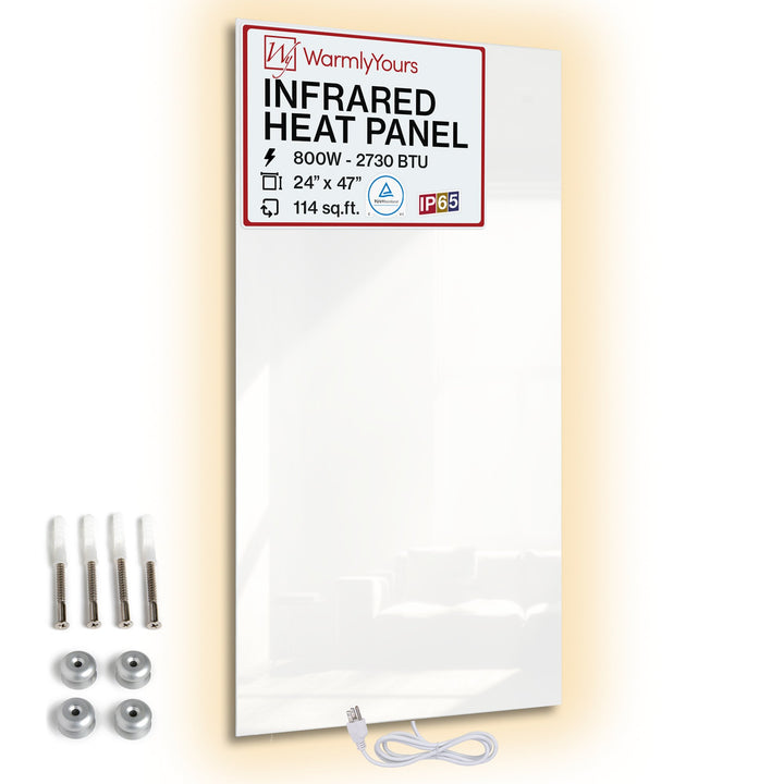 Warmlyyours IP-EM-GLS-BLK-0800 Ember Heating Panel 47" x 24" - only towel warmers