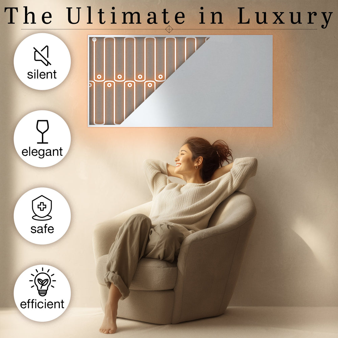 Warmlyyours IP-EM-GLS-BLK-0800 Ember Heating Panel 47" x 24" - only towel warmers