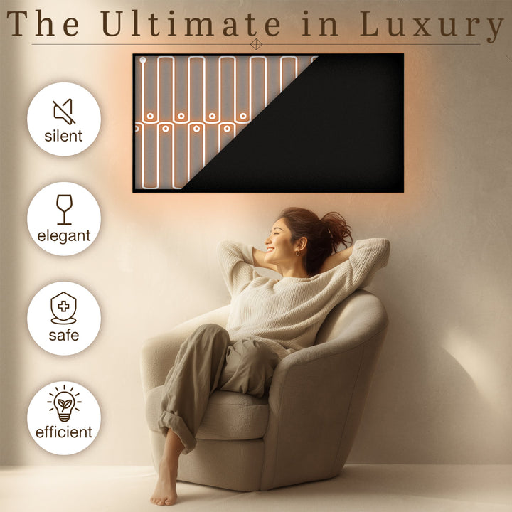 Warmlyyours IP-EM-GLS-BLK-0800 Ember Heating Panel 47" x 24" - only towel warmers