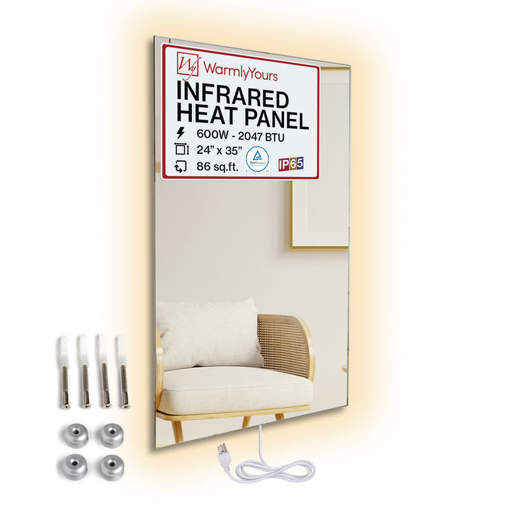 Warmlyyours IP-EM-GLS-MIR-0600 Ember Mirror Radiant Panel 35" x 24" - only towel warmers