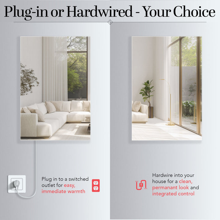 Warmlyyours IP-EM-GLS-MIR-0600 Ember Mirror Radiant Panel 35" x 24" - only towel warmers