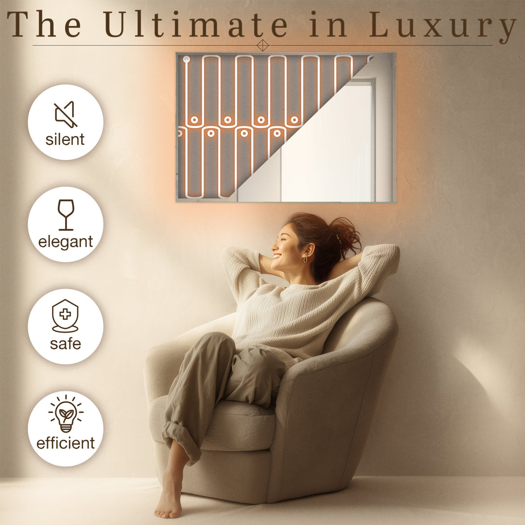 Warmlyyours IP-EM-GLS-MIR-0600 Ember Mirror Radiant Panel 35" x 24" - only towel warmers