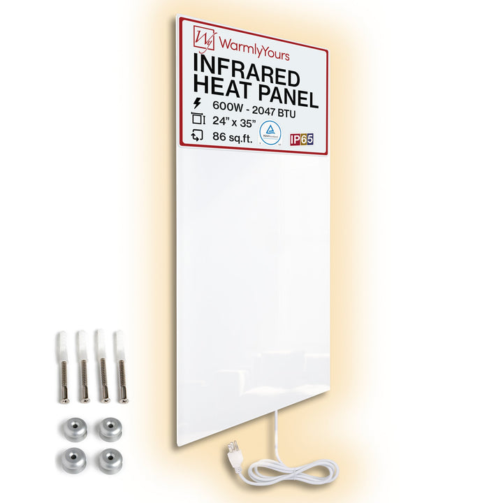 Warmlyyours IP-EM-GLS-WHT-0600 Ember Heating Panel 35" x 24" - only towel warmers