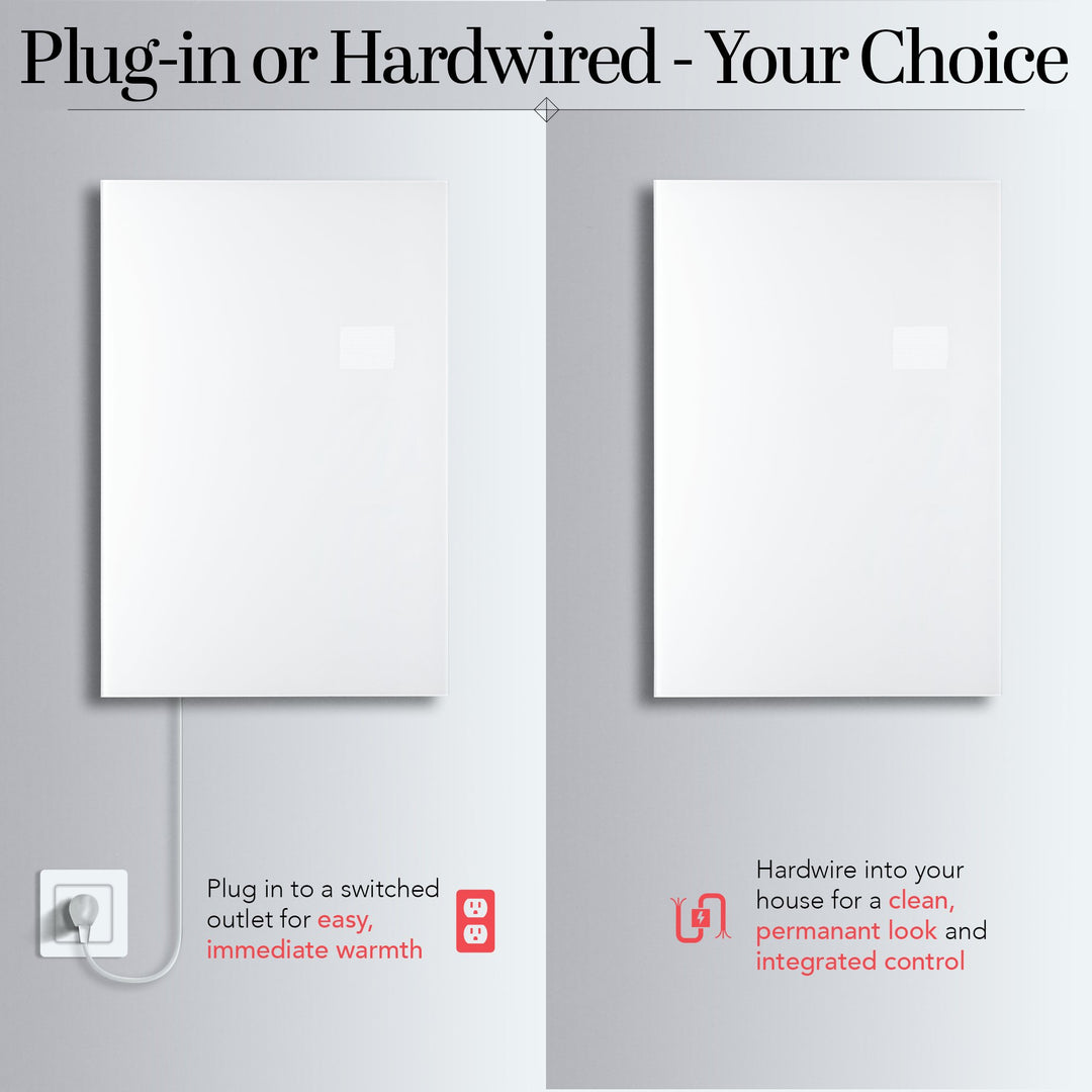Warmlyyours IP-EM-GLS-WHT-0600 Ember Heating Panel 35" x 24" - only towel warmers
