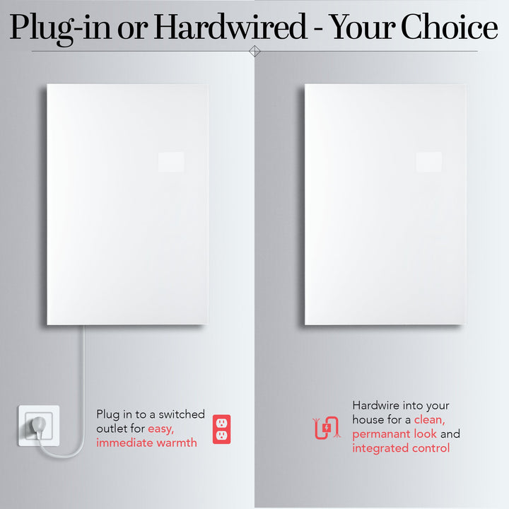 Warmlyyours IP-EM-GLS-WHT-0600 Ember Heating Panel 35" x 24" - only towel warmers