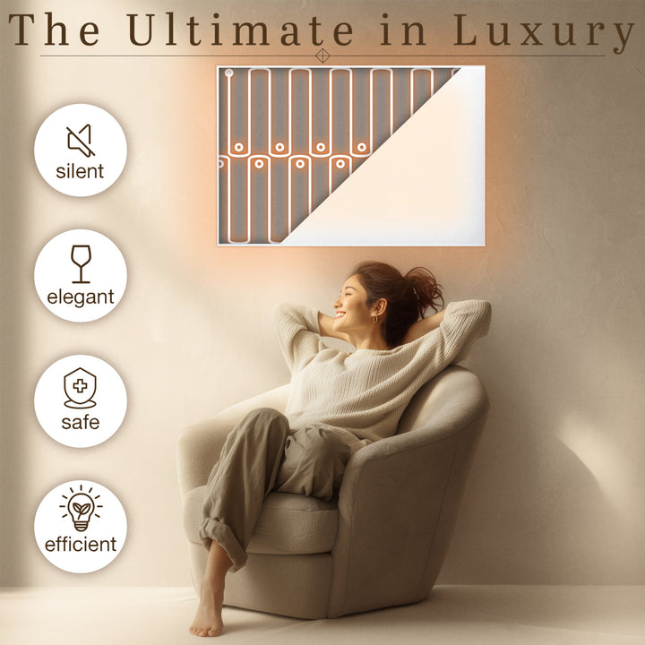 Warmlyyours IP-EM-GLS-WHT-0600 Ember Heating Panel 35" x 24" - only towel warmers