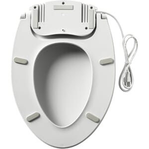 Bemis Radiance™ Elongated Plastic Toilet Seat in White with Adjustable Heat, iLumalight®, STA-TITE®