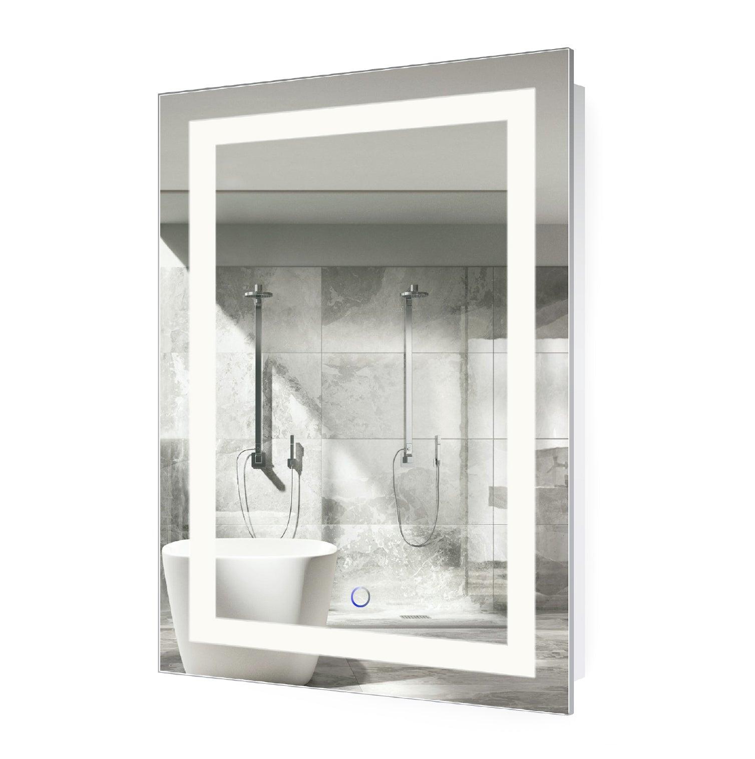 Krugg Icon 24″ x 36″ LED Bathroom Mirror With Dimmer & Defogger