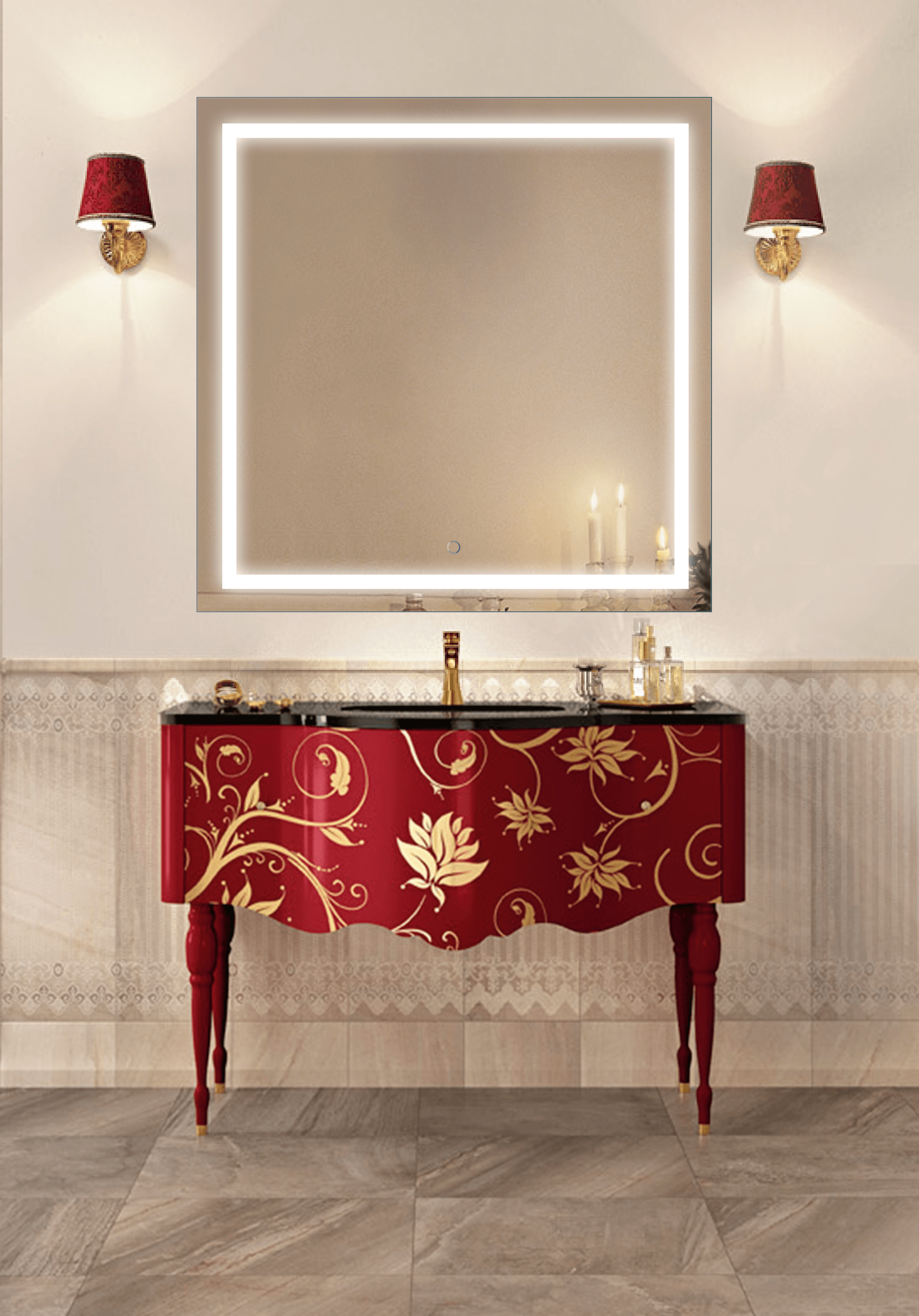 Krugg Icon 36″ X 36″ LED Bathroom Mirror w/ Dimmer & Defogger