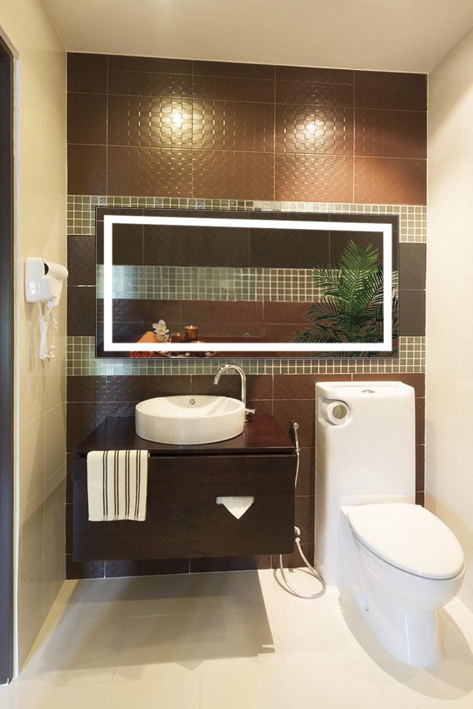 Krugg Icon 60″ X 30″ LED Bathroom Mirror w/ Dimmer & Defogger