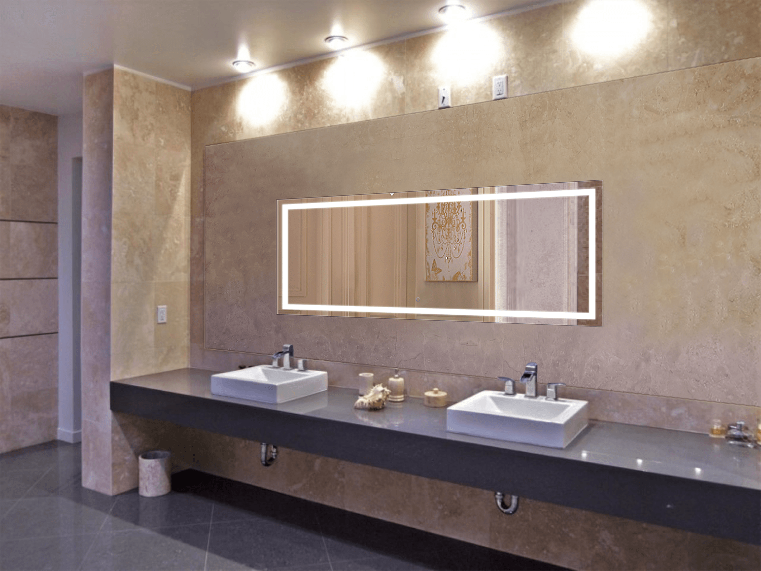 Krugg Icon 72″ X 30″ LED Bathroom Mirror w/ Dimmer & Defogger