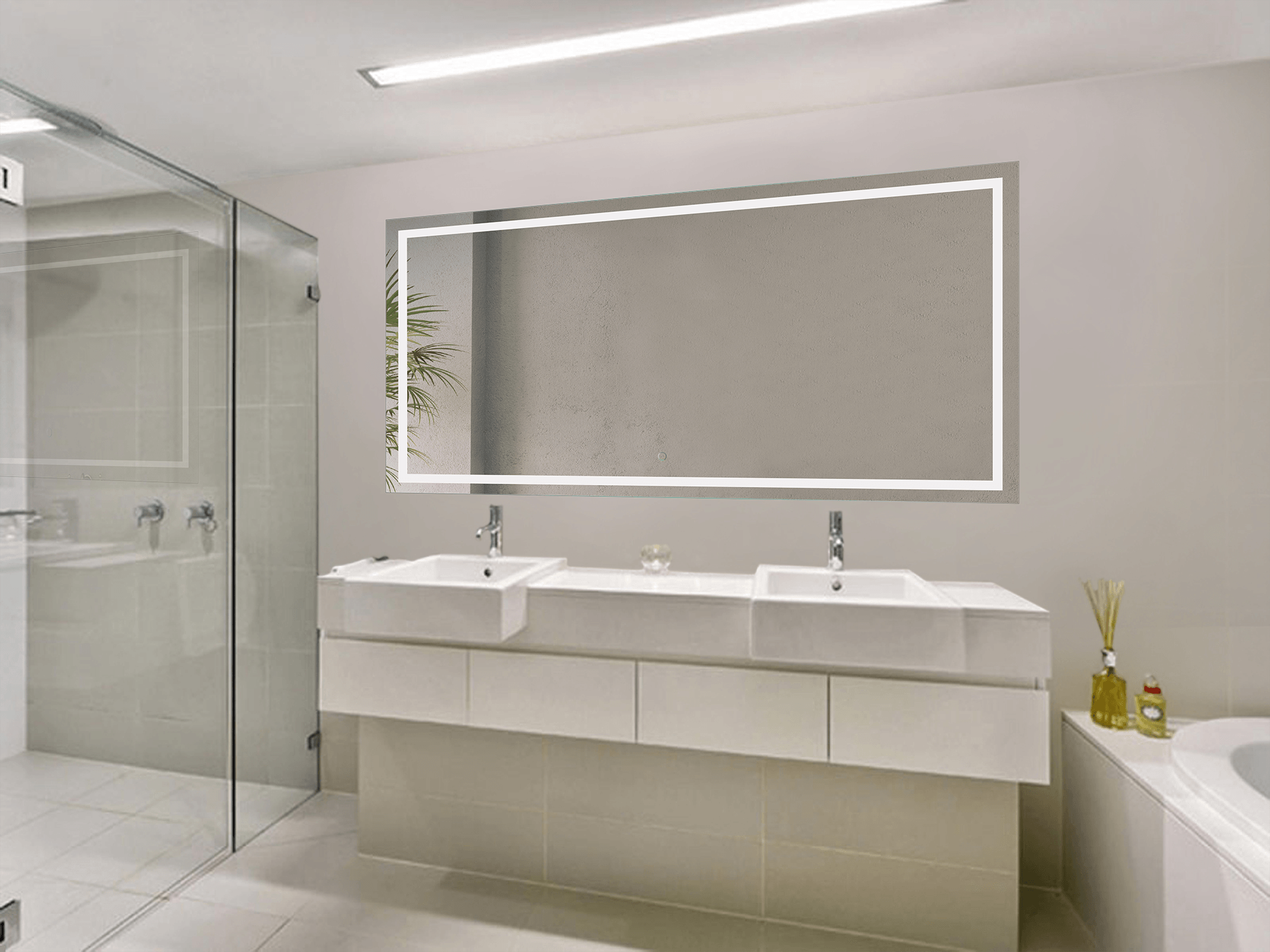 Krugg Icon 72″ X 36″ LED Bathroom Mirror w/ Dimmer & Defogger