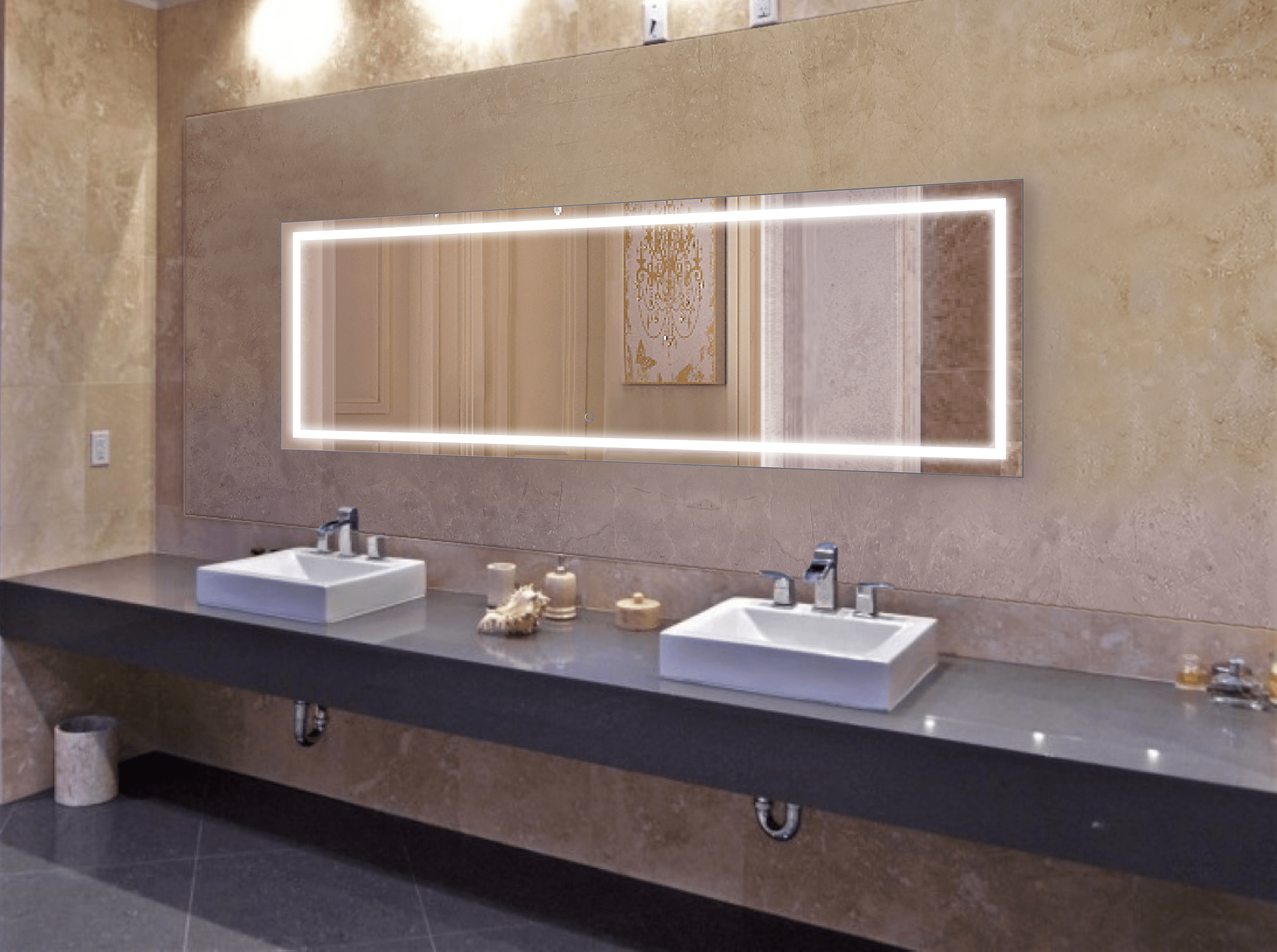 Krugg Icon 84″ X 30″ LED Bathroom Mirror w/ Dimmer & Defogger