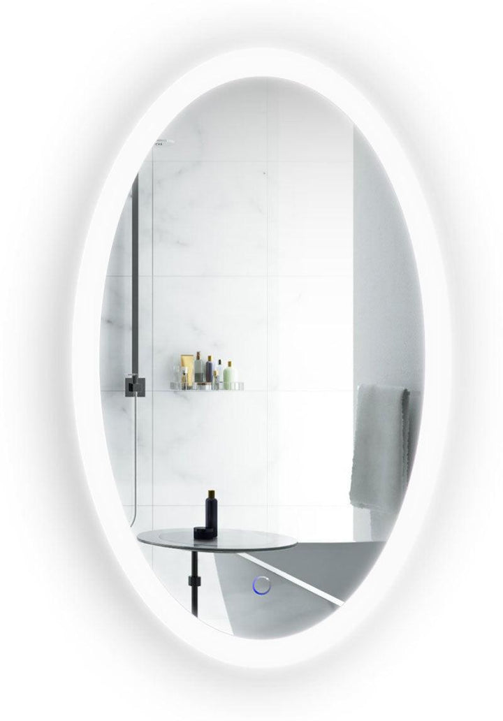 Krugg Sol Oval 22″ x 40″ LED Bathroom Mirror w/ Dimmer & Defogger