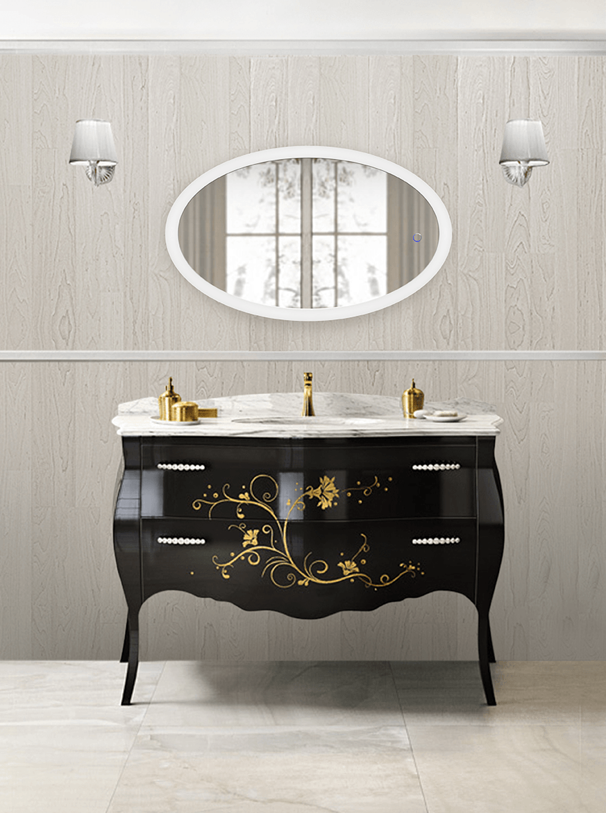 Krugg Sol Oval 22″ x 40″ LED Bathroom Mirror w/ Dimmer & Defogger