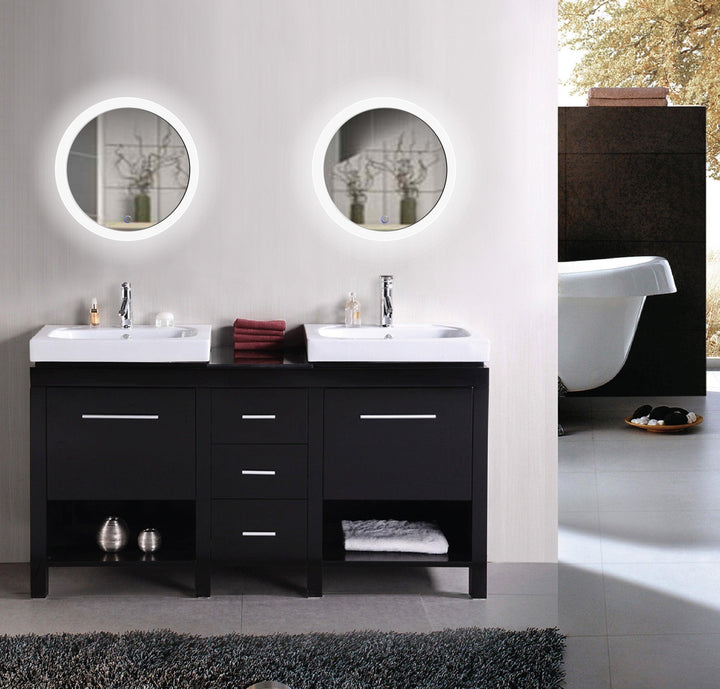 Krugg Sol Round 22″ LED Bathroom Mirror w/ Dimmer & Defogger