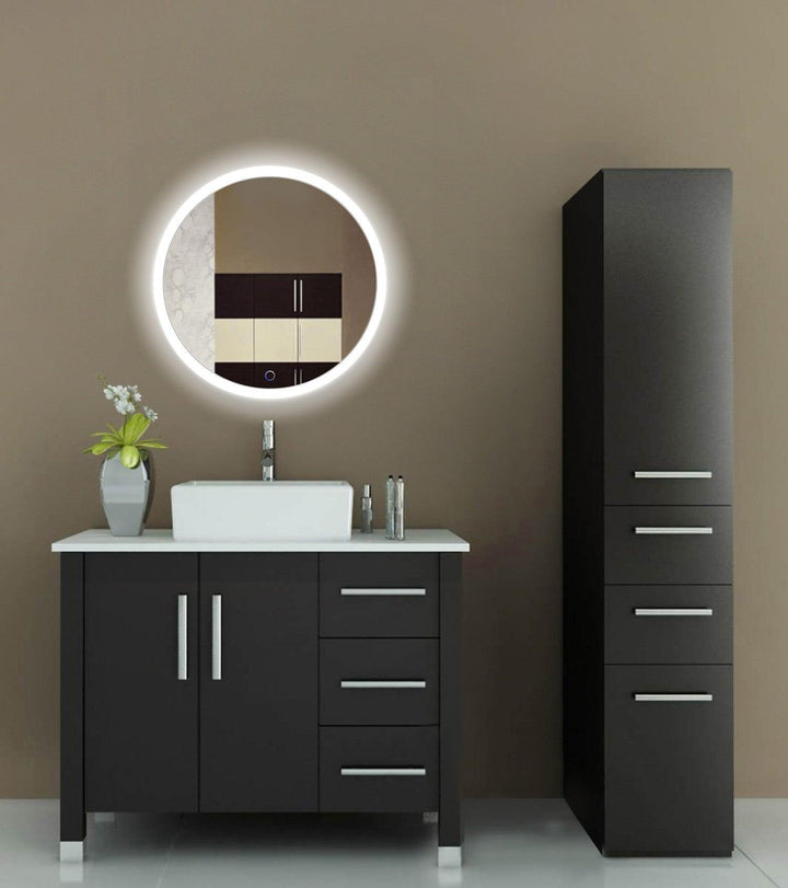 Krugg Sol Round 27″ LED Bathroom Mirror w/ Dimmer & Defogger