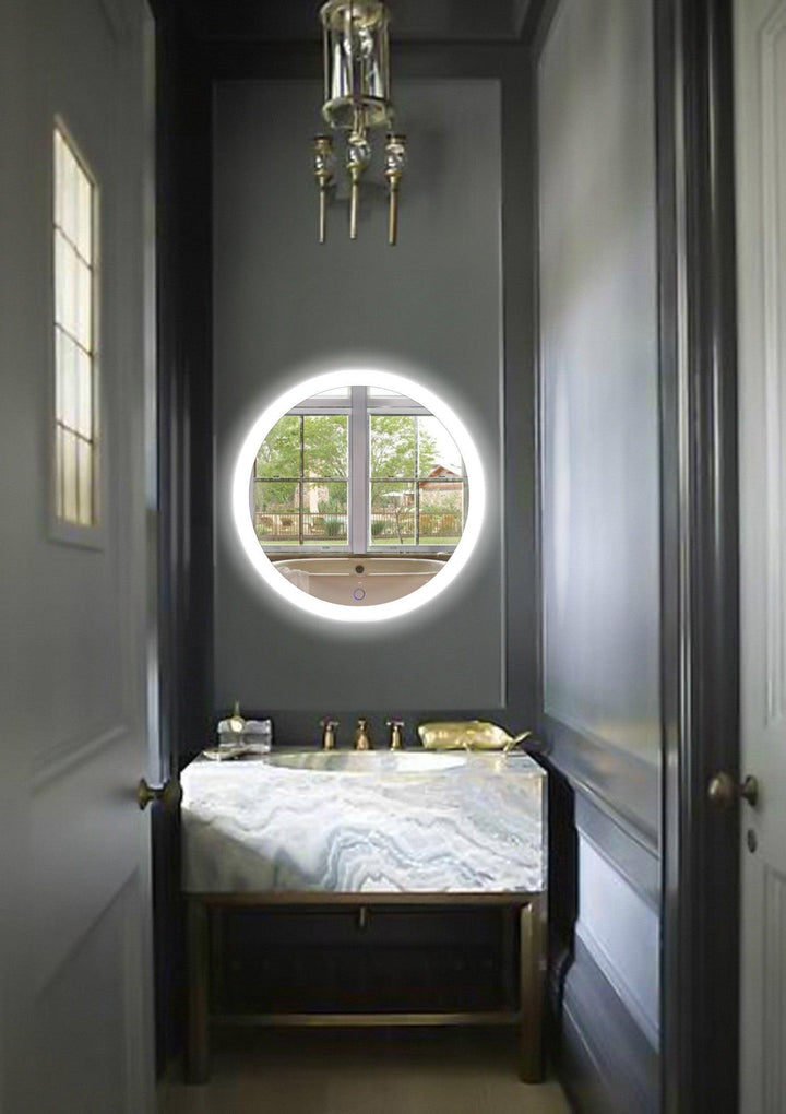 Krugg Sol Round 27″ LED Bathroom Mirror w/ Dimmer & Defogger