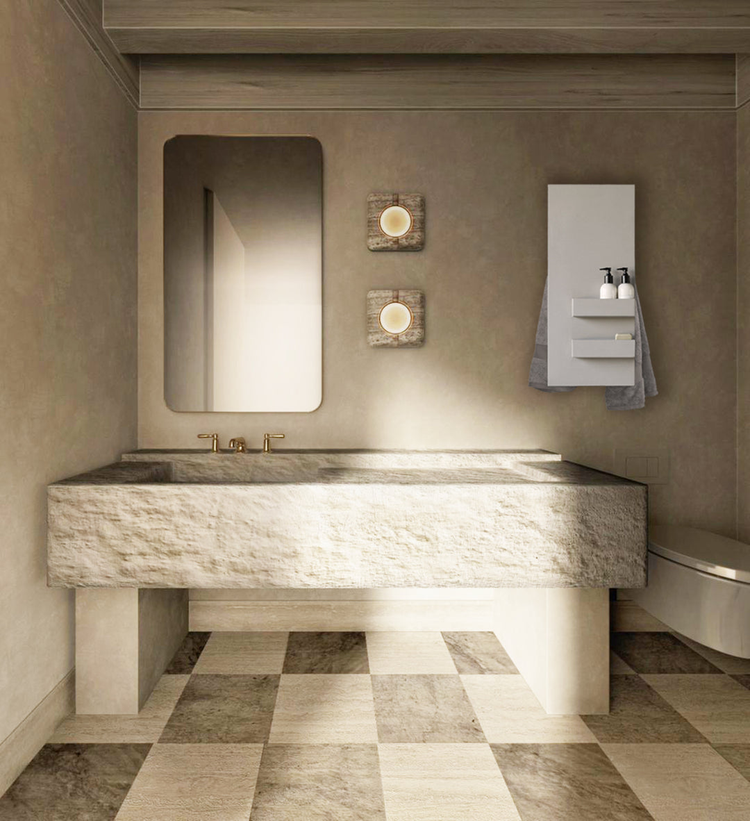 Mg12 Geometrici Slim & Shelf Towel Warmer - 12"W x 27.55"H - Only Towel Warmers