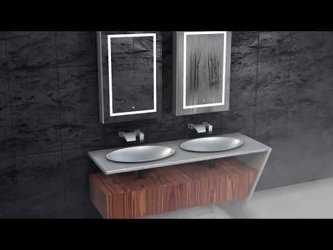 Krugg Icon 54″ X 24″ LED Bathroom Mirror w/ Dimmer & Defogger