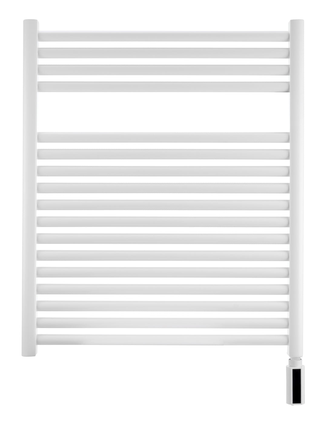 Runtal Radia electric towel warmer in white - front studio view