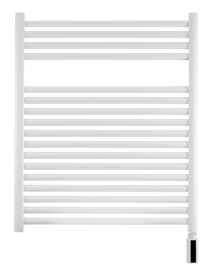 Runtal Radia electric towel warmer in white - front studio view