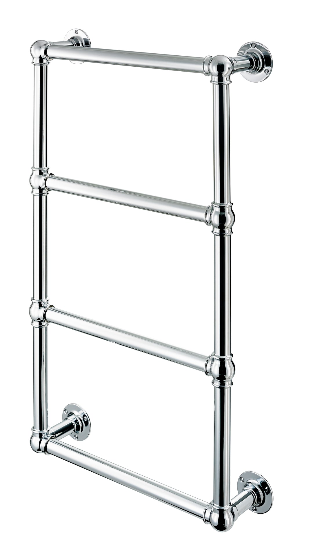 Sterlingham Wollaston 4-rail wall-mounted towel warmer in polished chrome, front view
