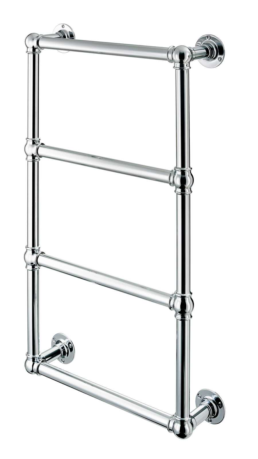 Sterlingham Wollaston 4-rail wall-mounted towel warmer in polished chrome, front view