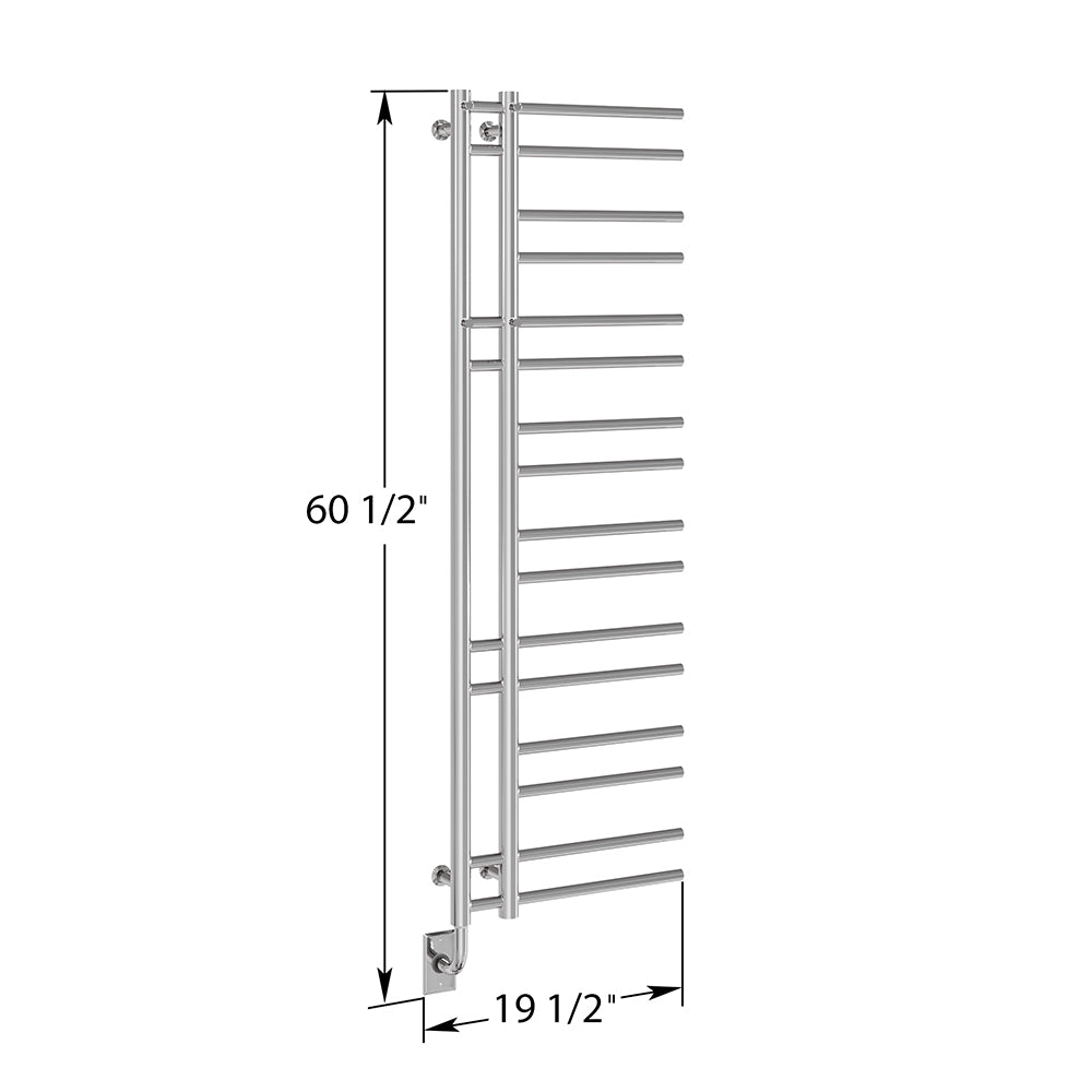 Tuzio Ortona Hardwired or plug in Towel Warmer - 19.5"w x 60.5"h - only towelwarmers