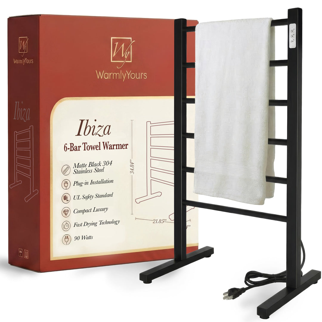 WarmlyYours Ibiza TWS5-IBZ06PP Freestanding Plug-in Towel Warmer- 21.85"w x 34.84"h