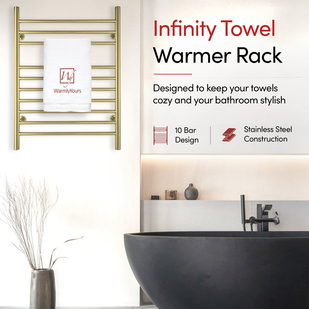 WarmlyYours Infinity Straight Dual Connect (Hardwired and Plug in) Towel Warmer  - 23.6"w x 32"h