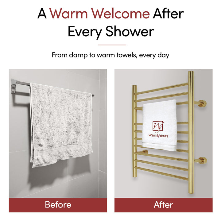 WarmlyYours Infinity Straight Dual Connect (Hardwired and Plug in) Towel Warmer  - 23.6"w x 32"h