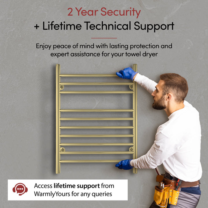 WarmlyYours Infinity Straight Dual Connect (Hardwired and Plug in) Towel Warmer  - 23.6"w x 32"h