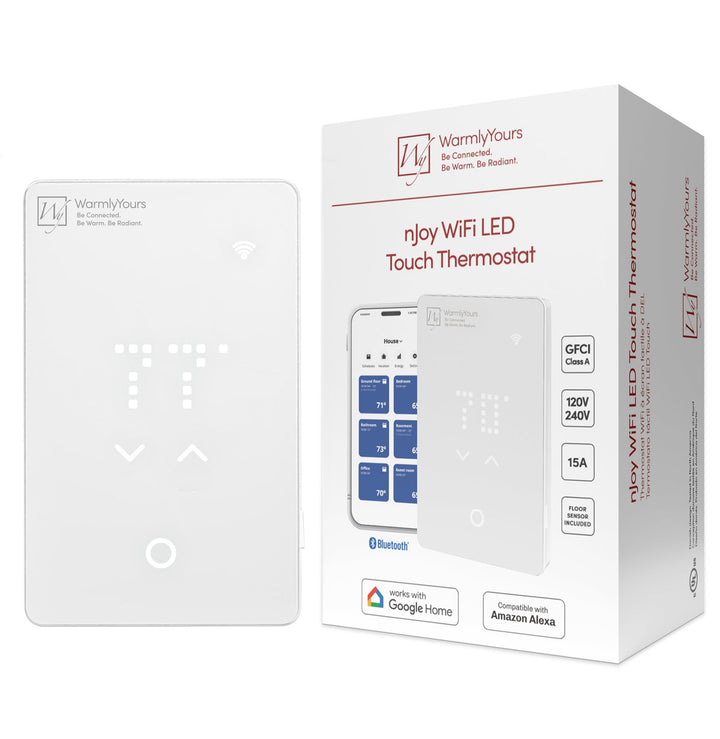WarmlyYours nJoy WiFi LED touch thermostat with box