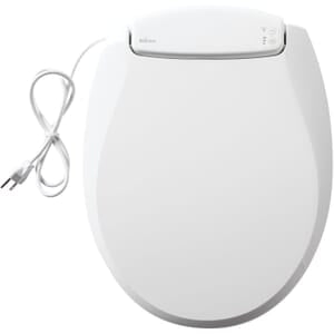 Bemis Radiance™ Round Plastic Toilet Seat in White with Adjustable Heat, iLumalight®, STA-TITE®