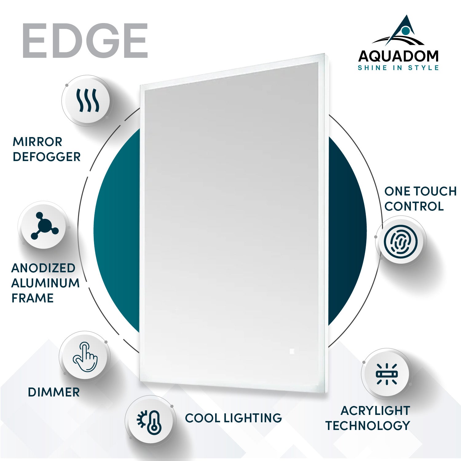Aquadom Edge 24x32 LED Lighted Bathroom Mirror