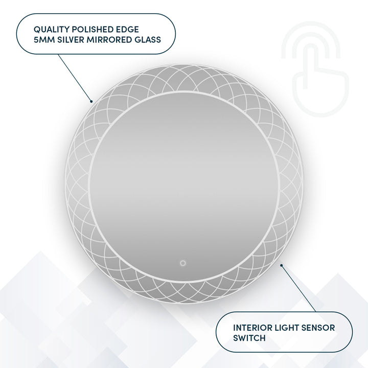 Aquadom Frost 30 Inches LED Lighted Bathroom Mirror