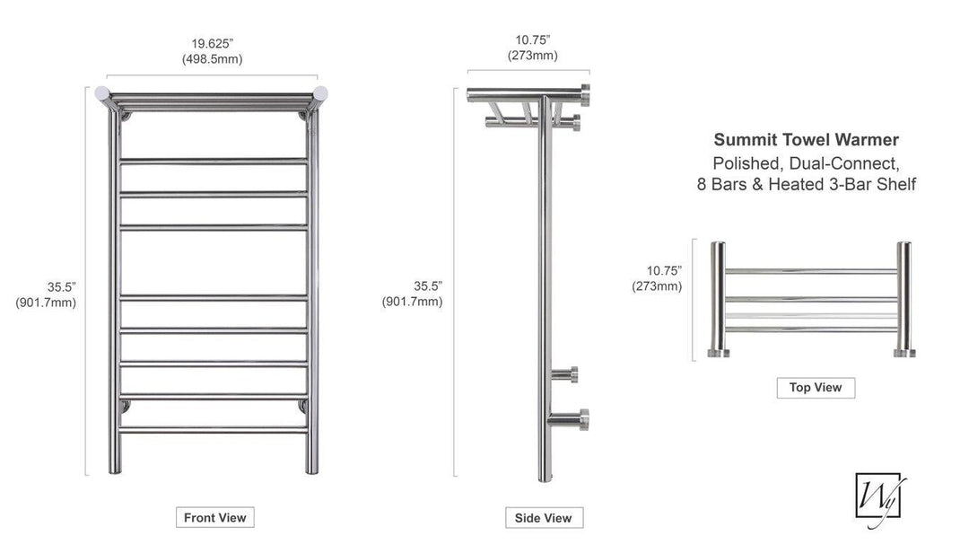 WarmlyYours Summit Dual Connect (Hardwired and Plug in) Towel Warmer - 19"w x 35.5"h only towel warmers