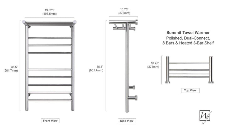 WarmlyYours Summit Dual Connect (Hardwired and Plug in) Towel Warmer - 19"w x 35.5"h only towel warmers