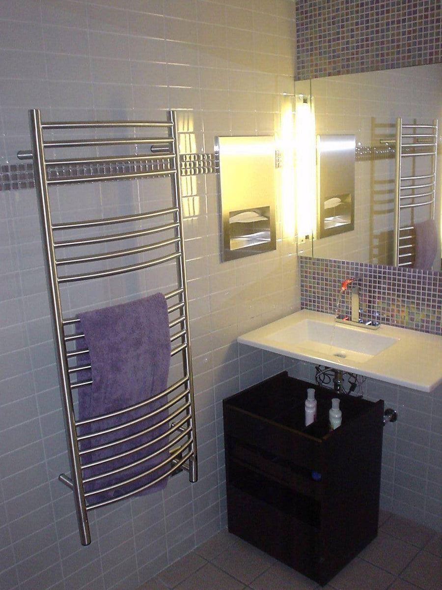 Upgrade Your Bathroom with Amba Jeeves D Curved Hardwired Towel Warmer