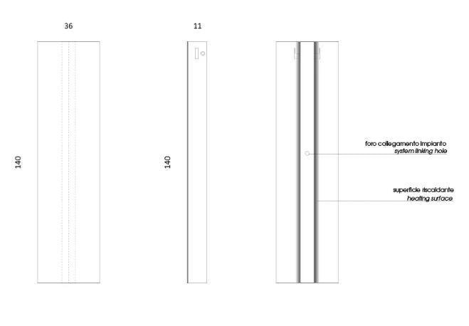 Mg12 Geometrici Superslim Towel Warmer - 14"W x 55"H