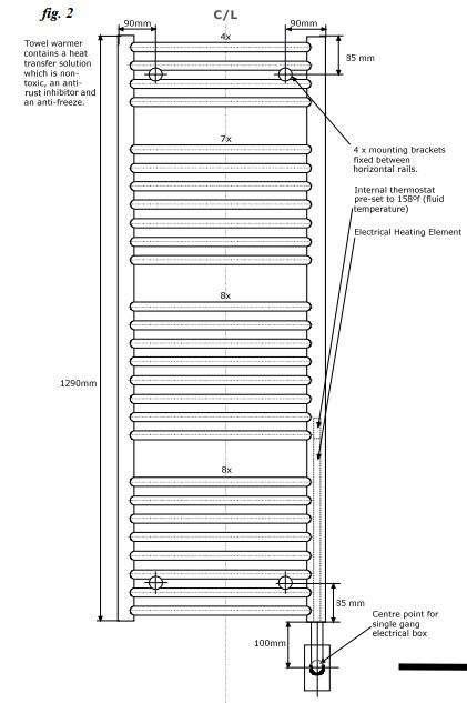 Tuzio Blenheim Hardwired or plug in Towel Warmer - 17.5"w x 51"h - towelwarmers