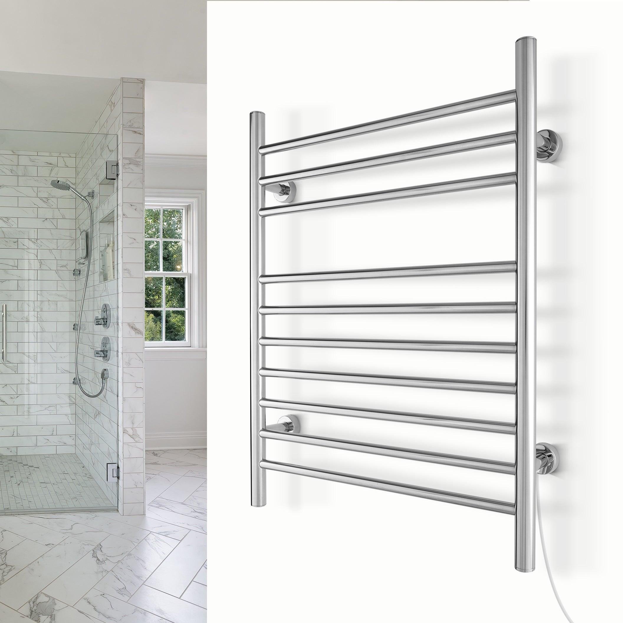 WarmlyYours Infinity Straight Dual Connect (Hardwired and Plug in) Towel Warmer - 23.6"w x 32"h - towelwarmers